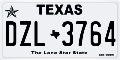 TX license plate DZL3764