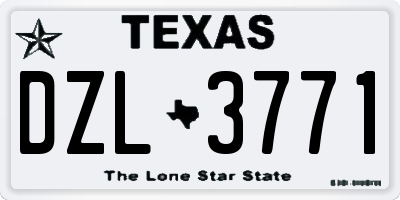 TX license plate DZL3771