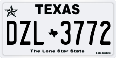TX license plate DZL3772
