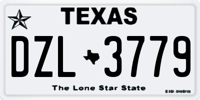 TX license plate DZL3779