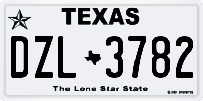 TX license plate DZL3782