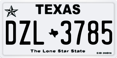 TX license plate DZL3785