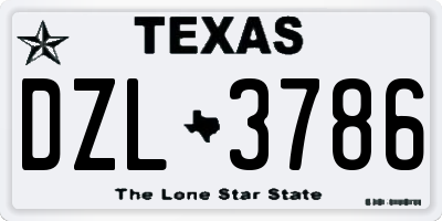 TX license plate DZL3786