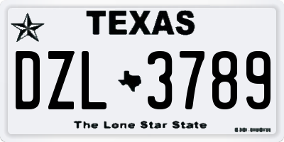 TX license plate DZL3789