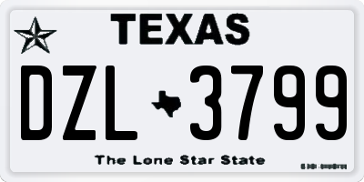 TX license plate DZL3799