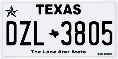 TX license plate DZL3805