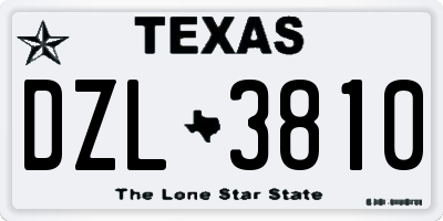 TX license plate DZL3810