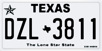TX license plate DZL3811