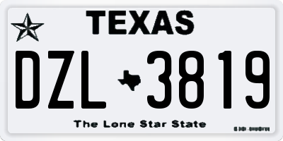 TX license plate DZL3819