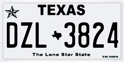 TX license plate DZL3824