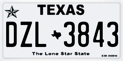 TX license plate DZL3843