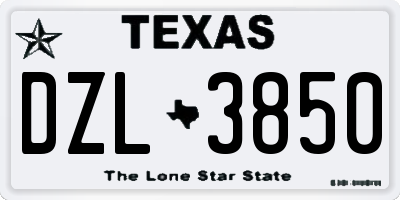 TX license plate DZL3850