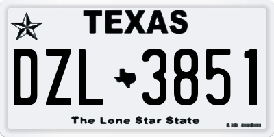 TX license plate DZL3851