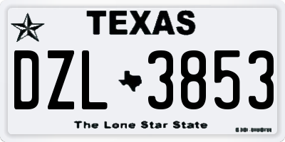 TX license plate DZL3853