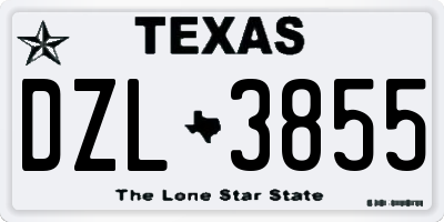 TX license plate DZL3855