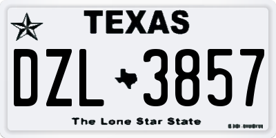 TX license plate DZL3857
