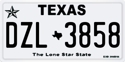 TX license plate DZL3858