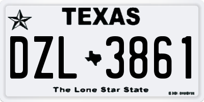 TX license plate DZL3861