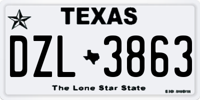 TX license plate DZL3863