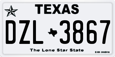 TX license plate DZL3867