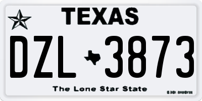 TX license plate DZL3873