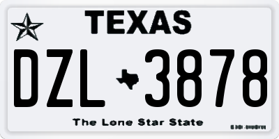 TX license plate DZL3878