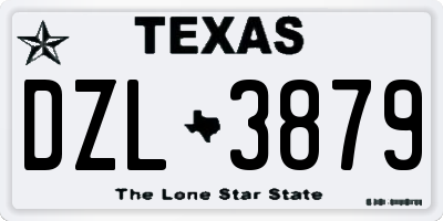 TX license plate DZL3879