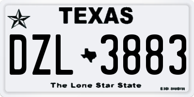 TX license plate DZL3883