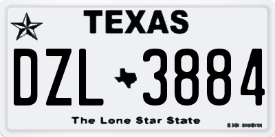 TX license plate DZL3884