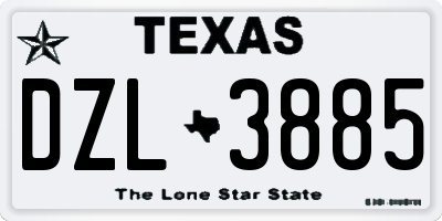 TX license plate DZL3885
