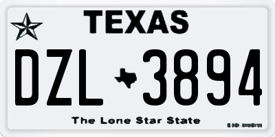 TX license plate DZL3894