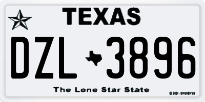 TX license plate DZL3896