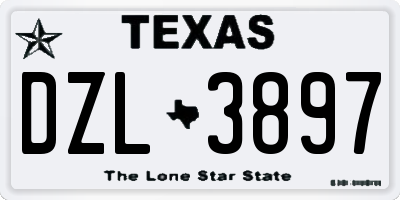 TX license plate DZL3897