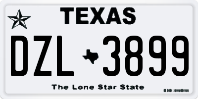 TX license plate DZL3899