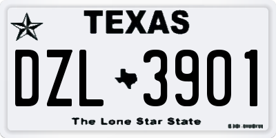 TX license plate DZL3901