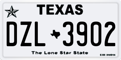 TX license plate DZL3902