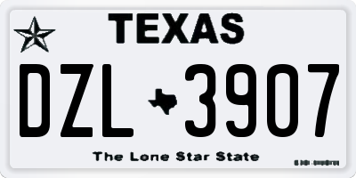 TX license plate DZL3907