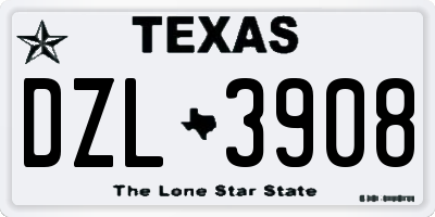 TX license plate DZL3908
