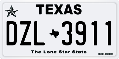 TX license plate DZL3911