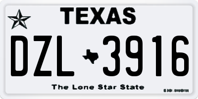 TX license plate DZL3916