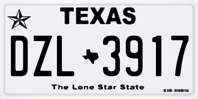 TX license plate DZL3917