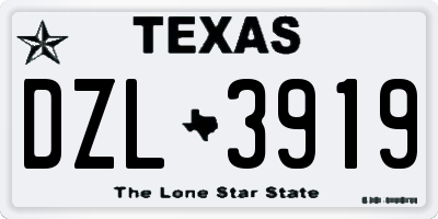 TX license plate DZL3919