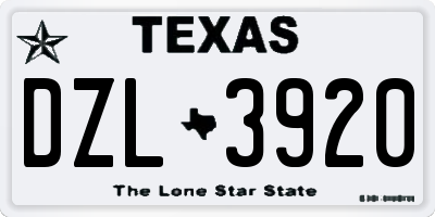 TX license plate DZL3920