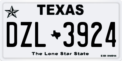TX license plate DZL3924