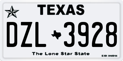 TX license plate DZL3928