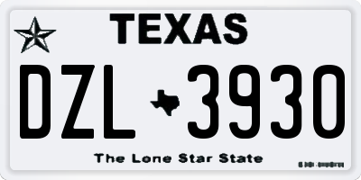TX license plate DZL3930