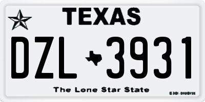 TX license plate DZL3931