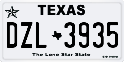 TX license plate DZL3935