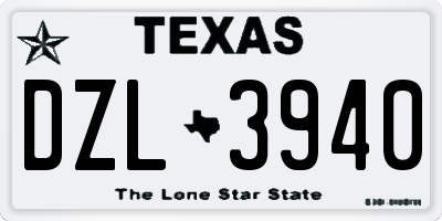 TX license plate DZL3940