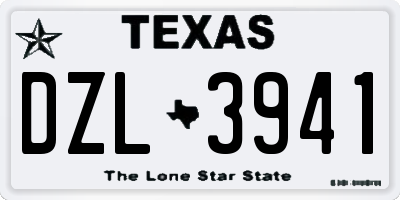 TX license plate DZL3941